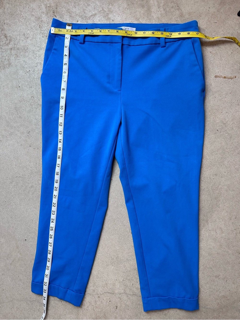 LOFT The Devin Slim Pants Bundle Women’s 12P Blue Green Career Ankle Stretch - Picture 13 of 14